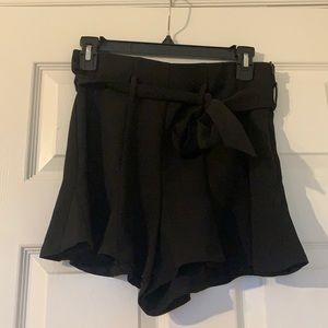Black high waisted flouncy shorts from Zara